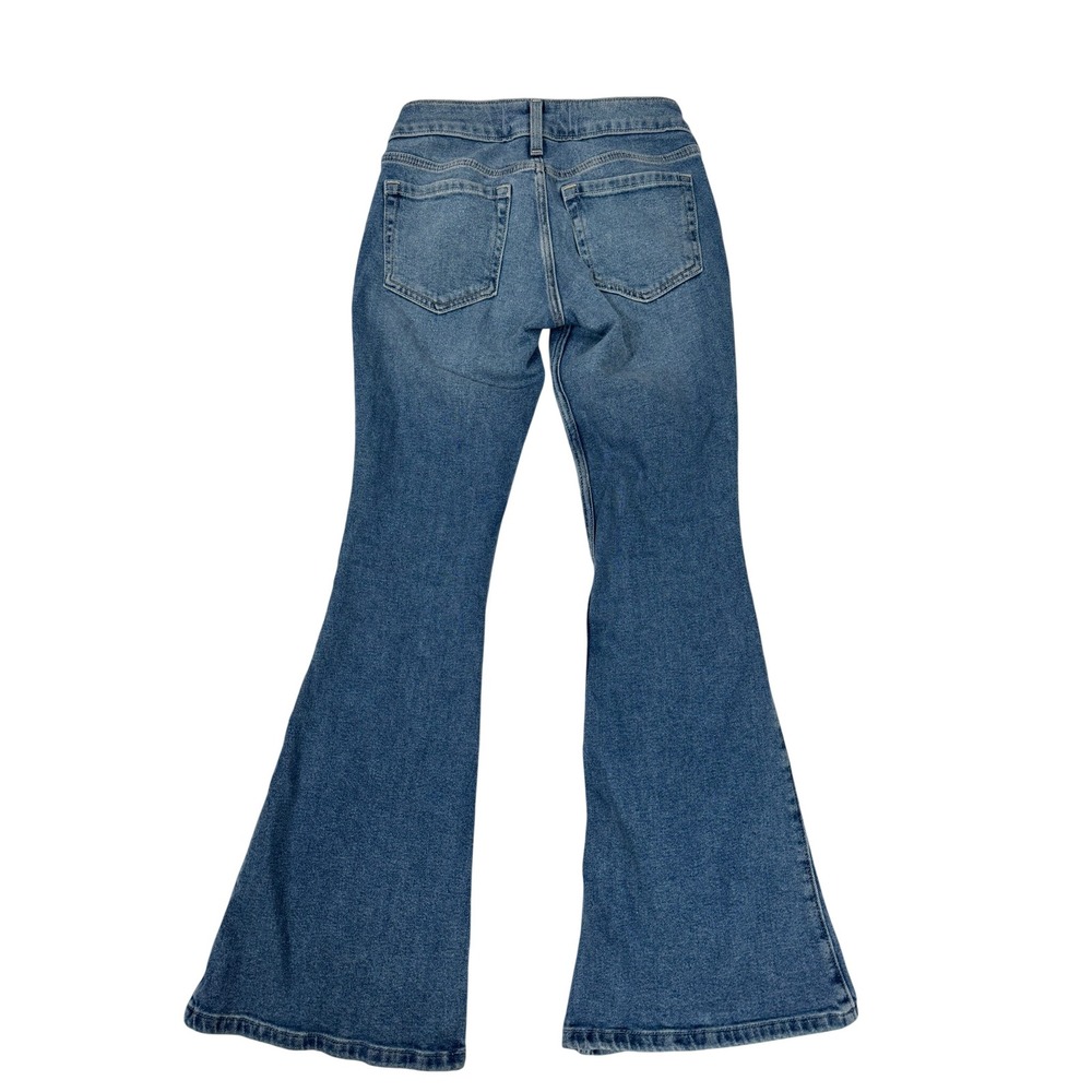 Hollister Ultra Low Rise Flare Jeans W24 Short Light Wash Y2K Bell Bottom Denim - Picture 2 of 10